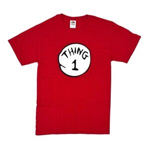 Dr Seuss Thing 1 Red T-Shirt Adult Unisex Size Small Short Sleeve Tee